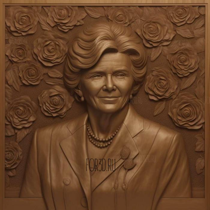 Laura Bush 3 stl model for CNC